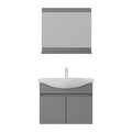 Set mobilier de baie (2 piese), Hanah Home, Mare 80, Gri Mat