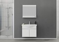 Set mobilier de baie (2 piese), Hanah Home, Mare 80, Alb mat