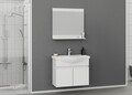 Set mobilier de baie (2 piese), Hanah Home, Mare 80, Alb mat
