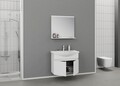 Set mobilier de baie (2 piese), Hanah Home, Mare 80, Alb mat