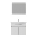 Set mobilier de baie (2 piese), Hanah Home, Mare 80, Alb mat