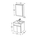 Set mobilier de baie (2 piese), Hanah Home, Amore 55, Latte