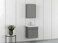 Set mobilier de baie (2 piese), Hanah Home, Amore 55, Gri Mat