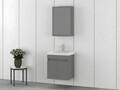 Set mobilier de baie (2 piese), Hanah Home, Amore 55, Gri Mat