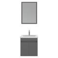 Set mobilier de baie (2 piese), Hanah Home, Amore 55, Gri Mat