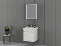 Set mobilier de baie (2 piese), Hanah Home, Amore 55, Alb mat