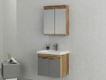 Set mobilier de baie (2 piese), Hanah Home, Carıno 65, Pin / Gri mat