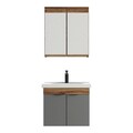Set mobilier de baie (2 piese), Hanah Home, Carıno 65, Pin / Gri mat