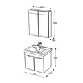 Set mobilier de baie (2 piese), Hanah Home, Carıno 65, Pin / Gri mat