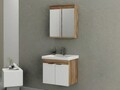 Set mobilier de baie (2 piese), Hanah Home, Carıno 65, Pin / Alb Mat