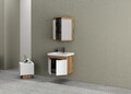 Set mobilier de baie (2 piese), Hanah Home, Carıno 65, Pin / Alb Mat