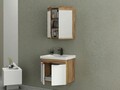 Set mobilier de baie (2 piese), Hanah Home, Carıno 65, Pin / Alb Mat