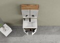 Set mobilier de baie (2 piese), Hanah Home, Carıno 65, Pin / Alb Mat