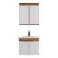 Set mobilier de baie (2 piese), Hanah Home, Carıno 65, Pin / Alb Mat
