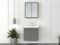 Set mobilier de baie (2 piese), Hanah Home, Foresta 65, Gri Mat