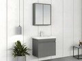 Set mobilier de baie (2 piese), Hanah Home, Foresta 65, Gri Mat