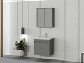 Set mobilier de baie (2 piese), Hanah Home, Foresta 65, Gri Mat