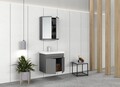 Set mobilier de baie (2 piese), Hanah Home, Foresta 65, Gri Mat