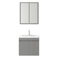 Set mobilier de baie (2 piese), Hanah Home, Foresta 65, Gri Mat