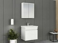 Set mobilier de baie (2 piese), Hanah Home, Foresta 65, Alb mat
