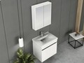 Set mobilier de baie (2 piese), Hanah Home, Foresta 65, Alb mat