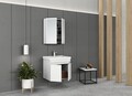 Set mobilier de baie (2 piese), Hanah Home, Foresta 65, Alb mat