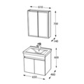 Set mobilier de baie (2 piese), Hanah Home, Foresta 65, Alb mat