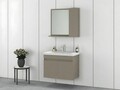Set mobilier de baie (2 piese), Hanah Home, Amore 80, Latte