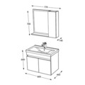 Set mobilier de baie (2 piese), Hanah Home, Amore 80, Latte