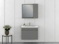 Set mobilier de baie (2 piese), Hanah Home, Amore 80, Gri Mat