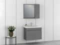 Set mobilier de baie (2 piese), Hanah Home, Amore 80, Gri Mat