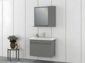 Set mobilier de baie (2 piese), Hanah Home, Amore 80, Gri Mat