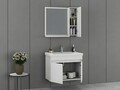 Set mobilier de baie (2 piese), Hanah Home, Amore 80, Alb mat