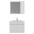 Set mobilier de baie (2 piese), Hanah Home, Amore 80, Alb mat