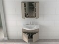 Set mobilier de baie (2 piese), Hanah Home, Sole 80, Latte