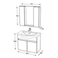Set mobilier de baie (2 piese), Hanah Home, Sole 80, Latte