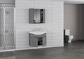 Set mobilier de baie (2 piese), Hanah Home, Sole 80, Gri Mat