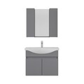 Set mobilier de baie (2 piese), Hanah Home, Sole 80, Gri Mat