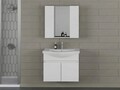 Set mobilier de baie (2 piese), Hanah Home, Sole 80, Alb mat