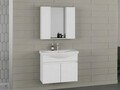 Set mobilier de baie (2 piese), Hanah Home, Sole 80, Alb mat