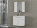 Set mobilier de baie (2 piese), Hanah Home, Sole 80, Alb mat