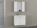 Set mobilier de baie (2 piese), Hanah Home, Sole 80, Alb mat