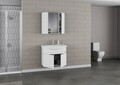 Set mobilier de baie (2 piese), Hanah Home, Sole 80, Alb mat
