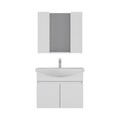 Set mobilier de baie (2 piese), Hanah Home, Sole 80, Alb mat