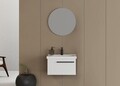 Set mobilier de baie (2 piese), Hanah Home, Bulu 65, Alb mat