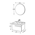 Set mobilier de baie (2 piese), Hanah Home, Bulu 65, Pin