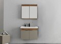 Set mobilier de baie (2 piese), Hanah Home, Carıno 80, Pin / Latte