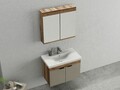 Set mobilier de baie (2 piese), Hanah Home, Carıno 80, Pin / Latte