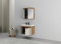 Set mobilier de baie (2 piese), Hanah Home, Carıno 80, Pin / Latte