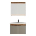 Set mobilier de baie (2 piese), Hanah Home, Carıno 80, Pin / Latte